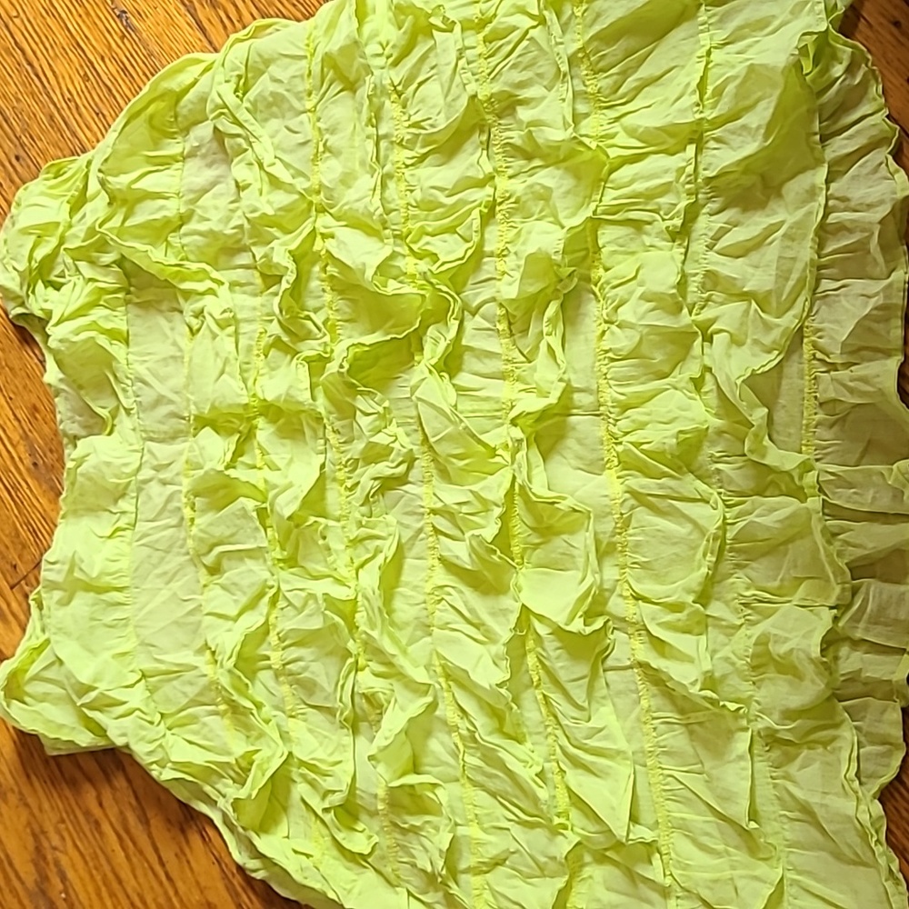 Yellow frilly tank top 3 X